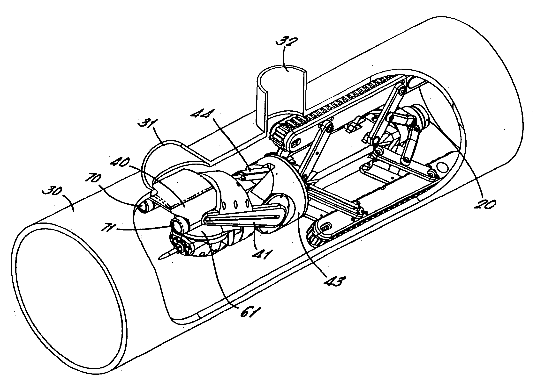 Vehicle for inspecting a pipe