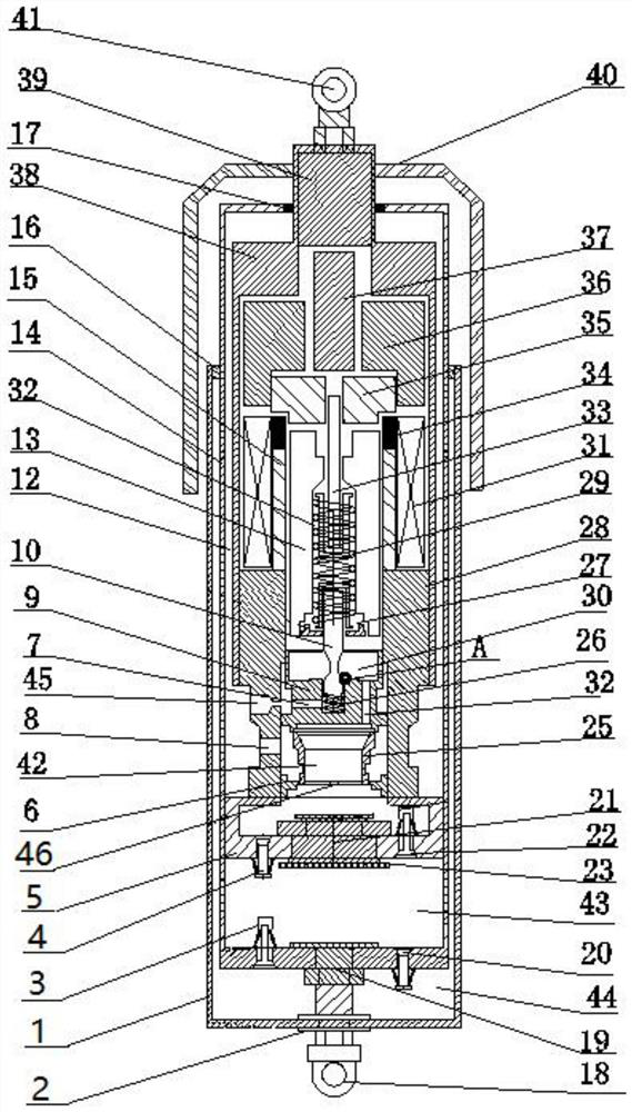 A built-in solenoid valve type semi-active damping continuously adjustable shock absorber and control method