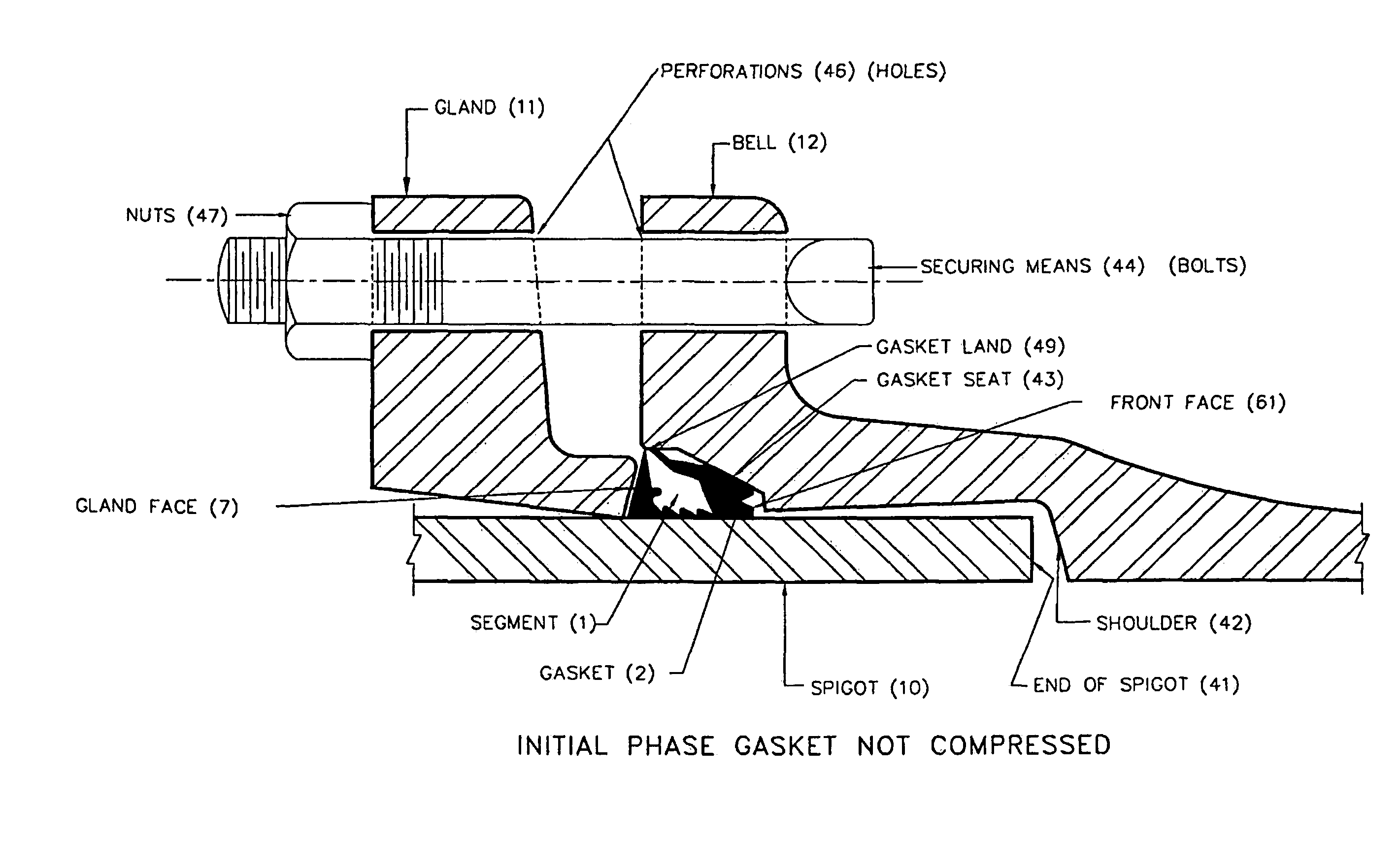 Energized restraining gasket for mechanical joints of pipes