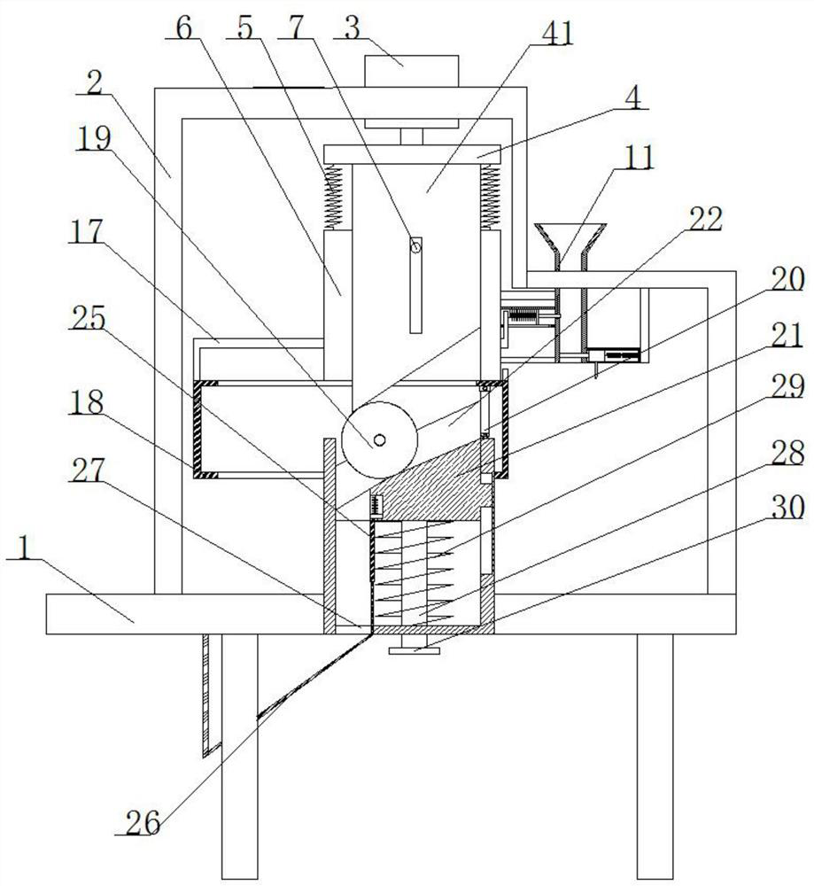 A crushing and packing machine for chemical particles