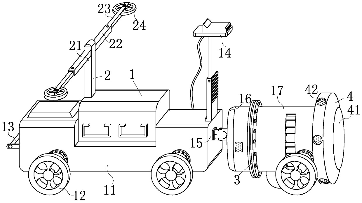 Walking mechanism of flaw detector for round pipeline