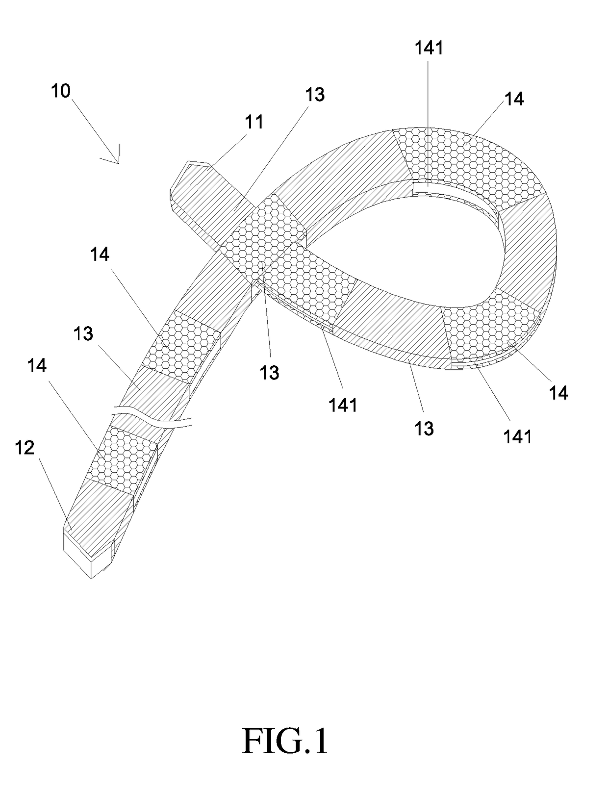 Shoe structure having a lace capable for penetrating through itself