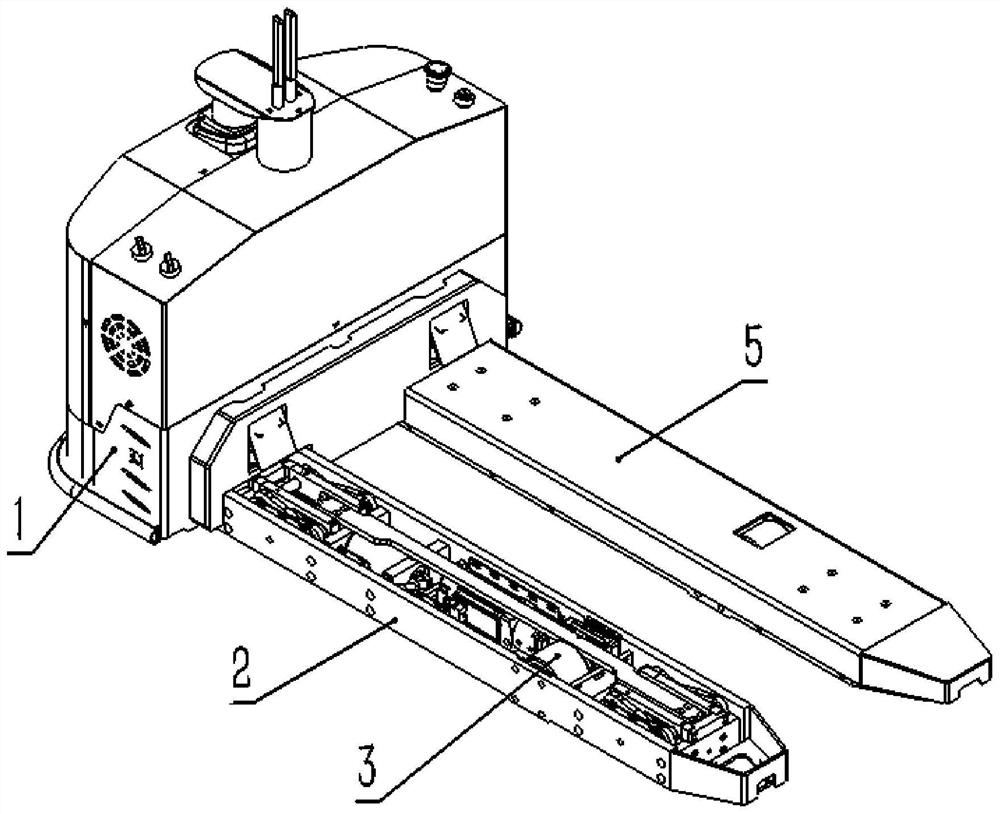 Unmanned carrying automated guided vehicle and guiding method thereof