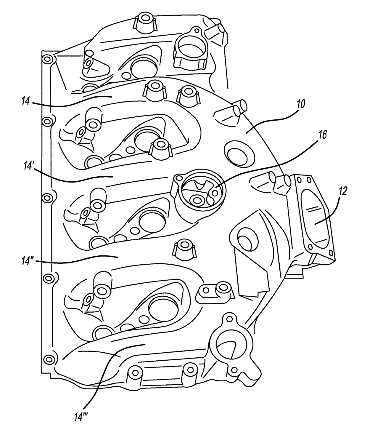 Internal charge air feed from rocker cover integrated intake runners