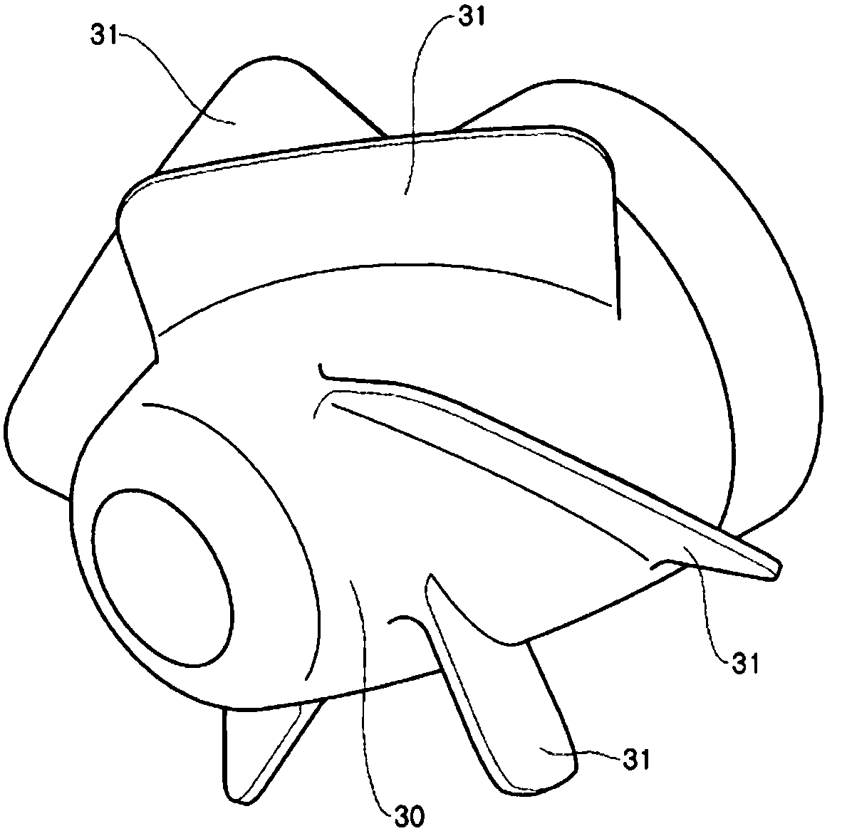 Propeller hub cap with fins