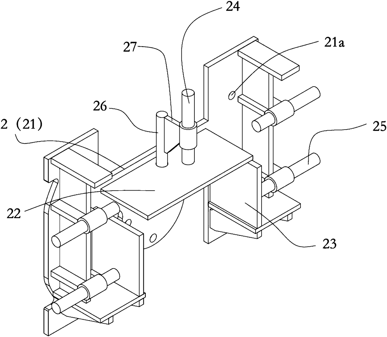 H-shaped steel overturning assembling and welding method and auxiliary tool thereof