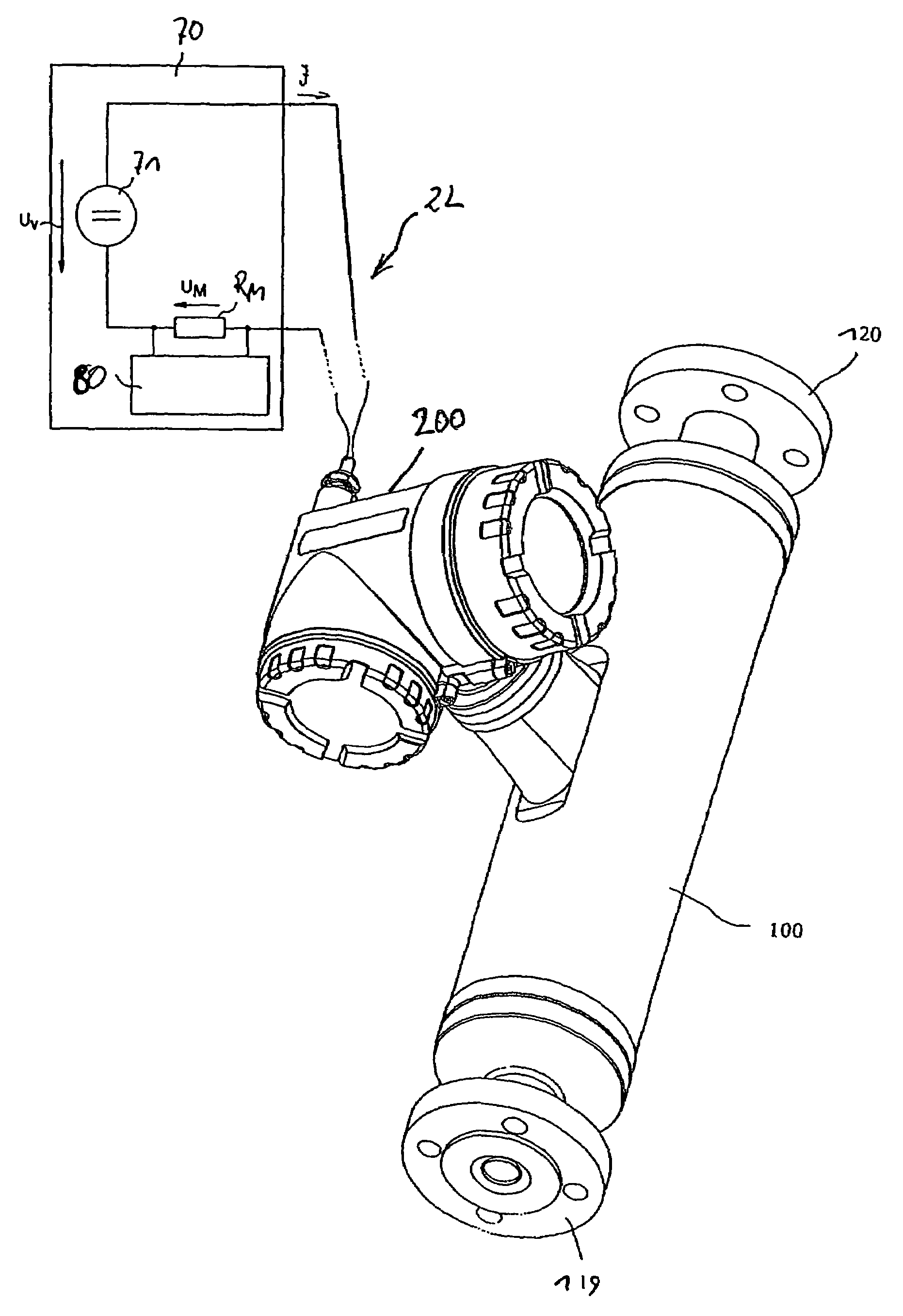 Field device electronics fed by an external electrical energy supply