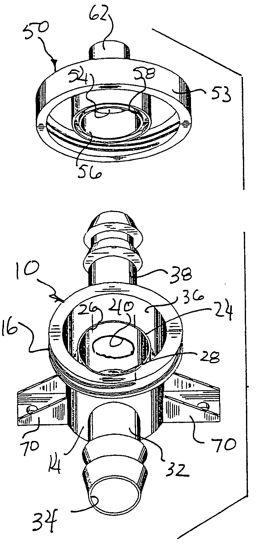 Flushing adapter for filter