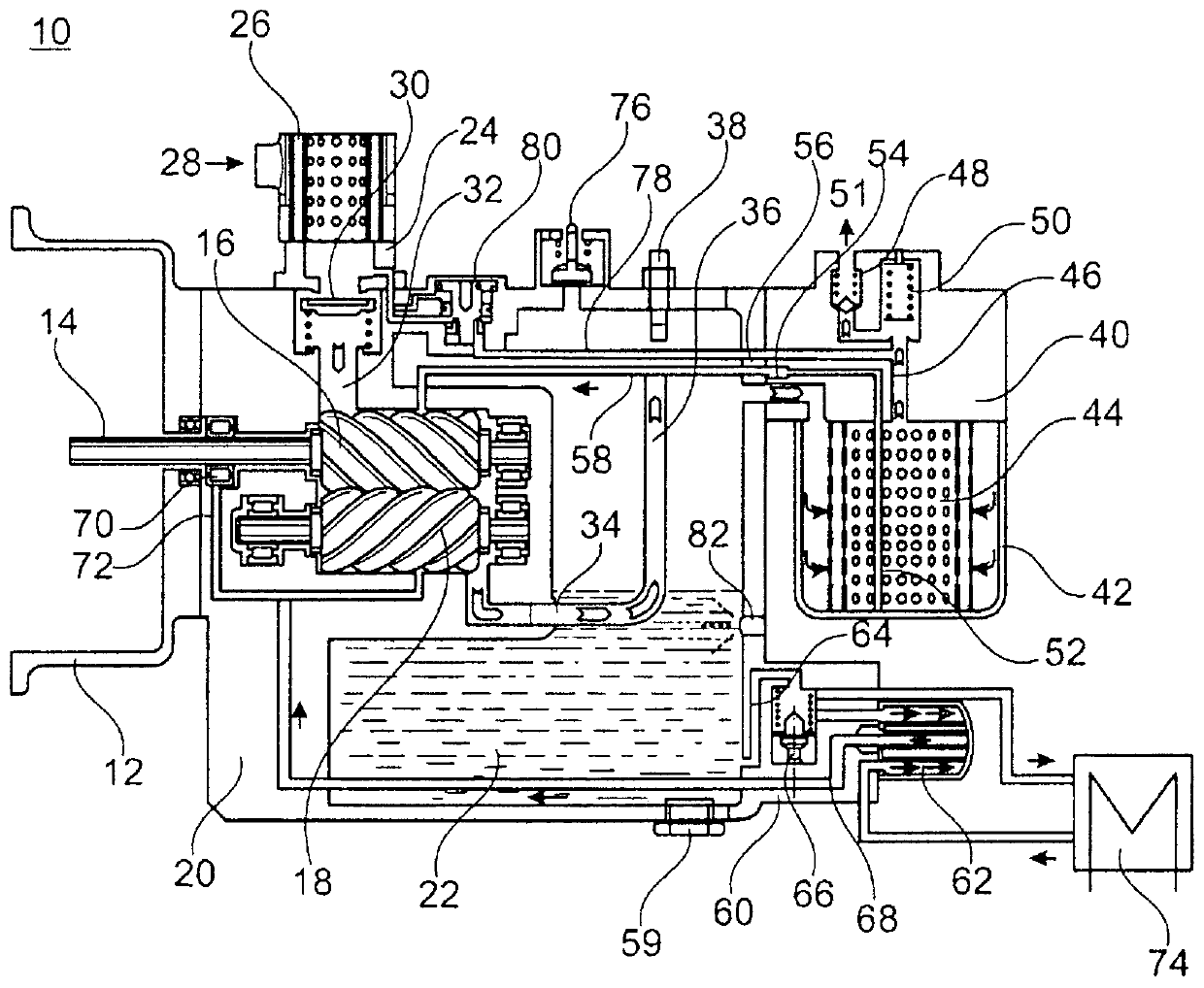 Screw compressor system for a utility vehicle