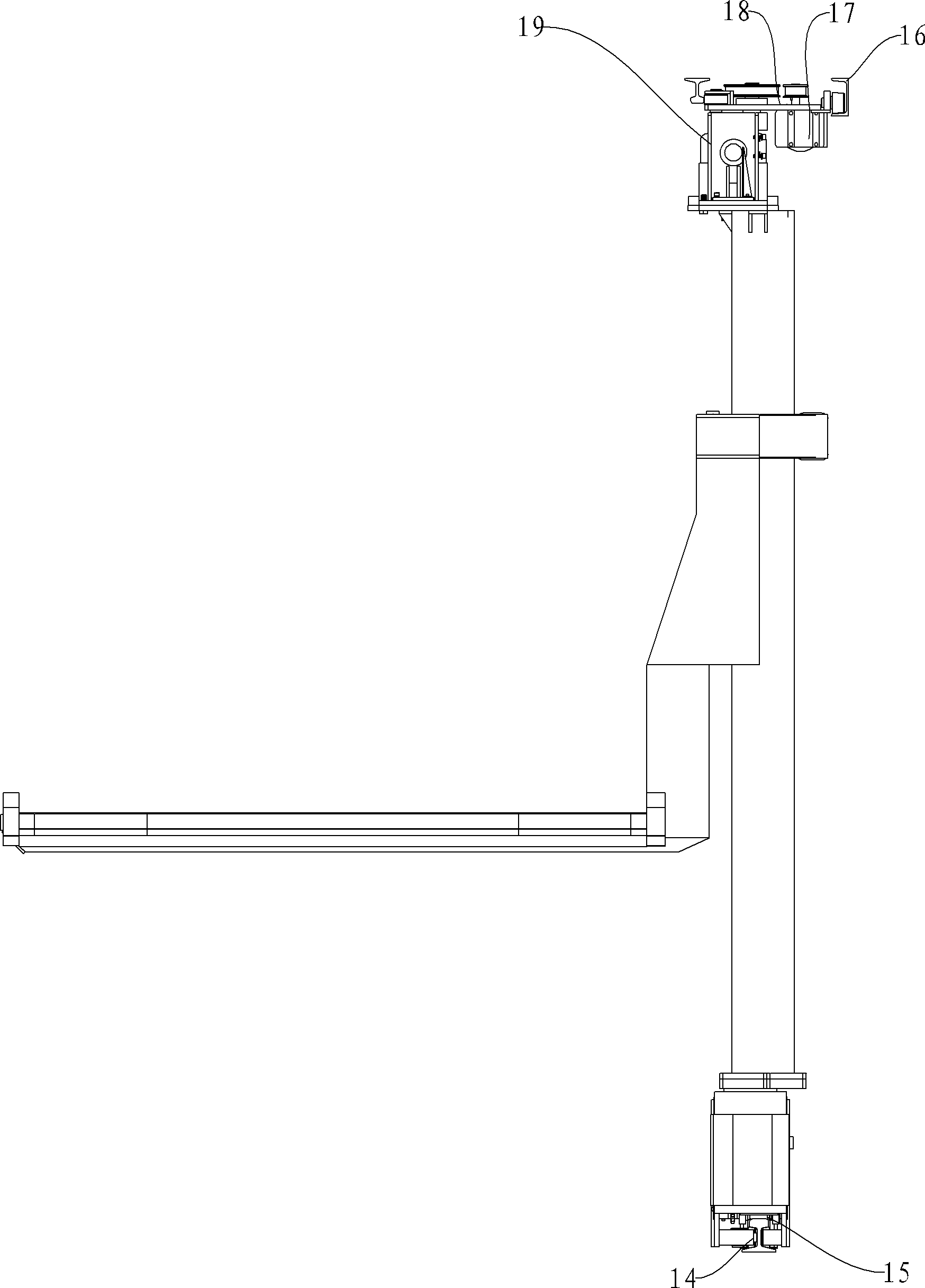 Air-ground rail type lifting rotary-moving two-layer three-dimensional parking device