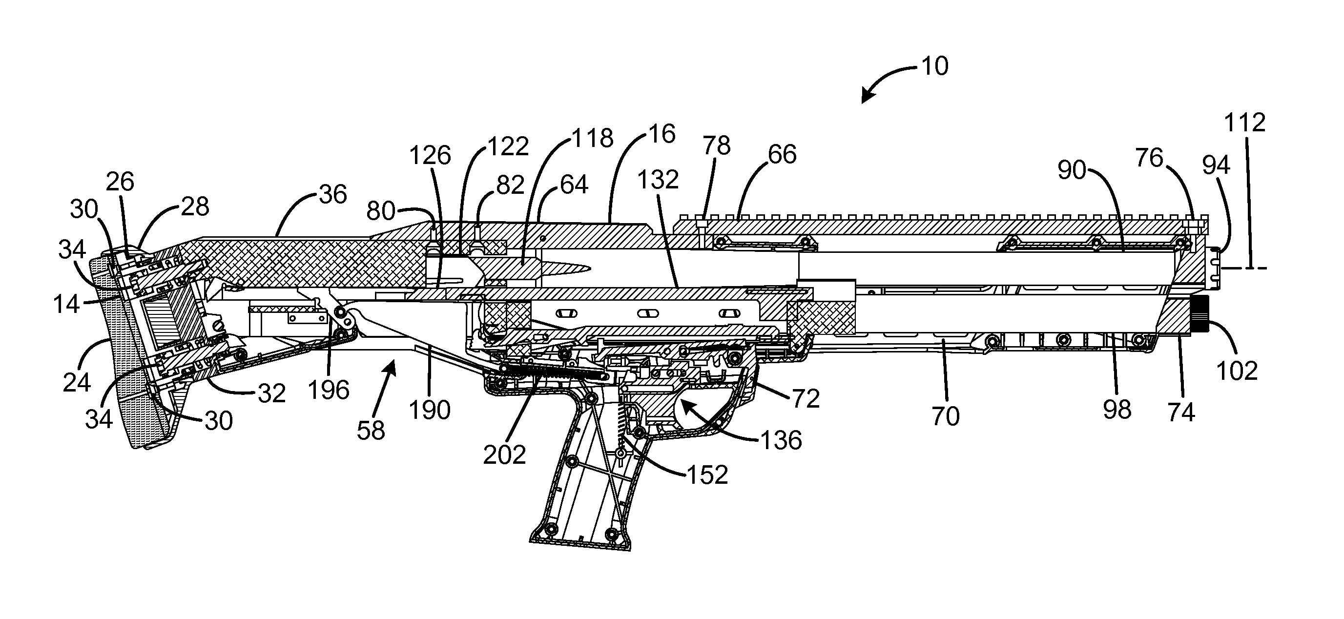 Double-barreled bullpup pump-action shotgun