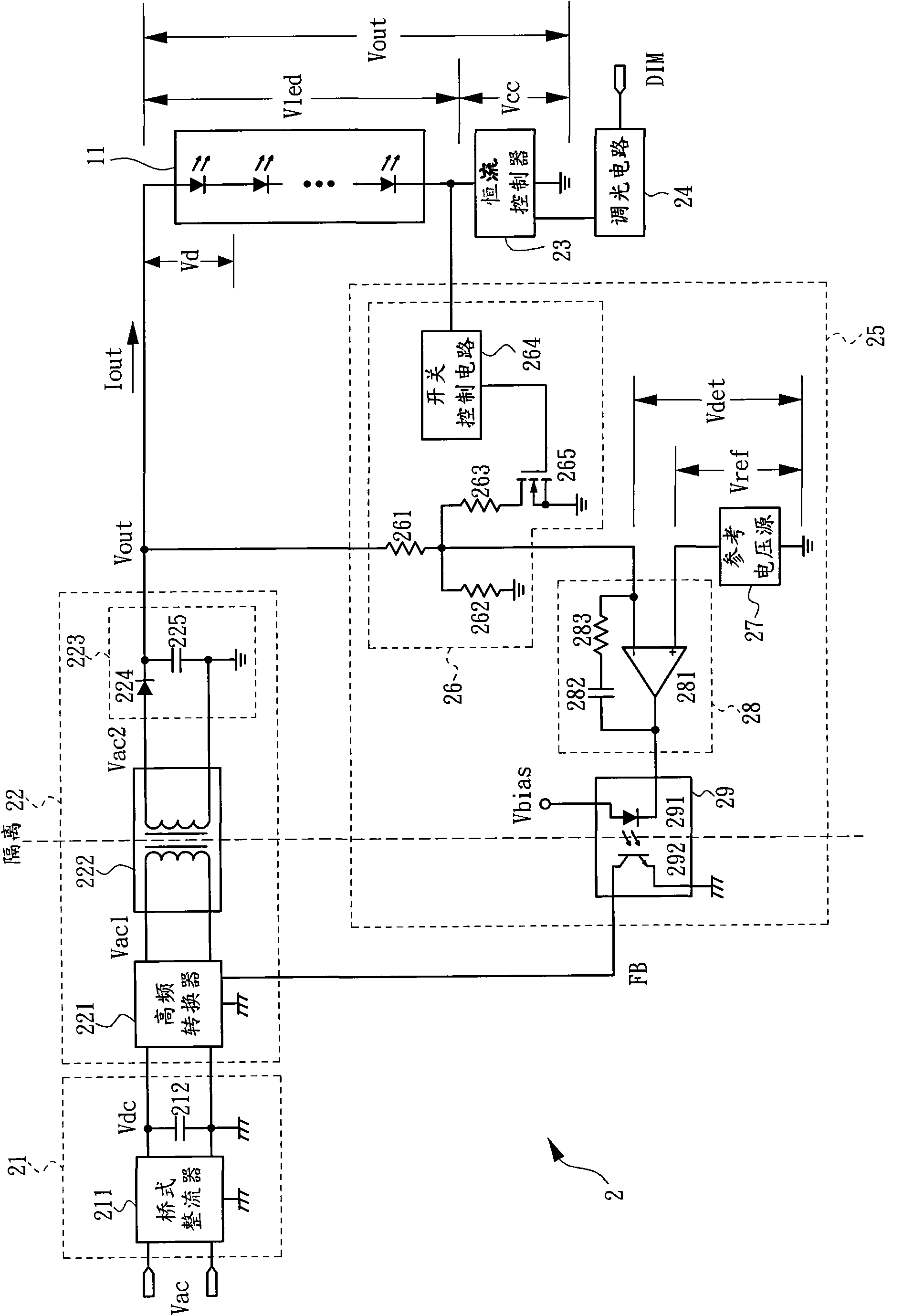 Direct drive light-emitting diode (LED) driver