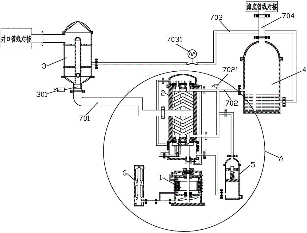 Underwater dual-screw mixed transportation supercharging device