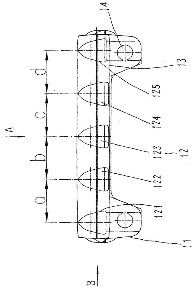 Variable pitch pin row