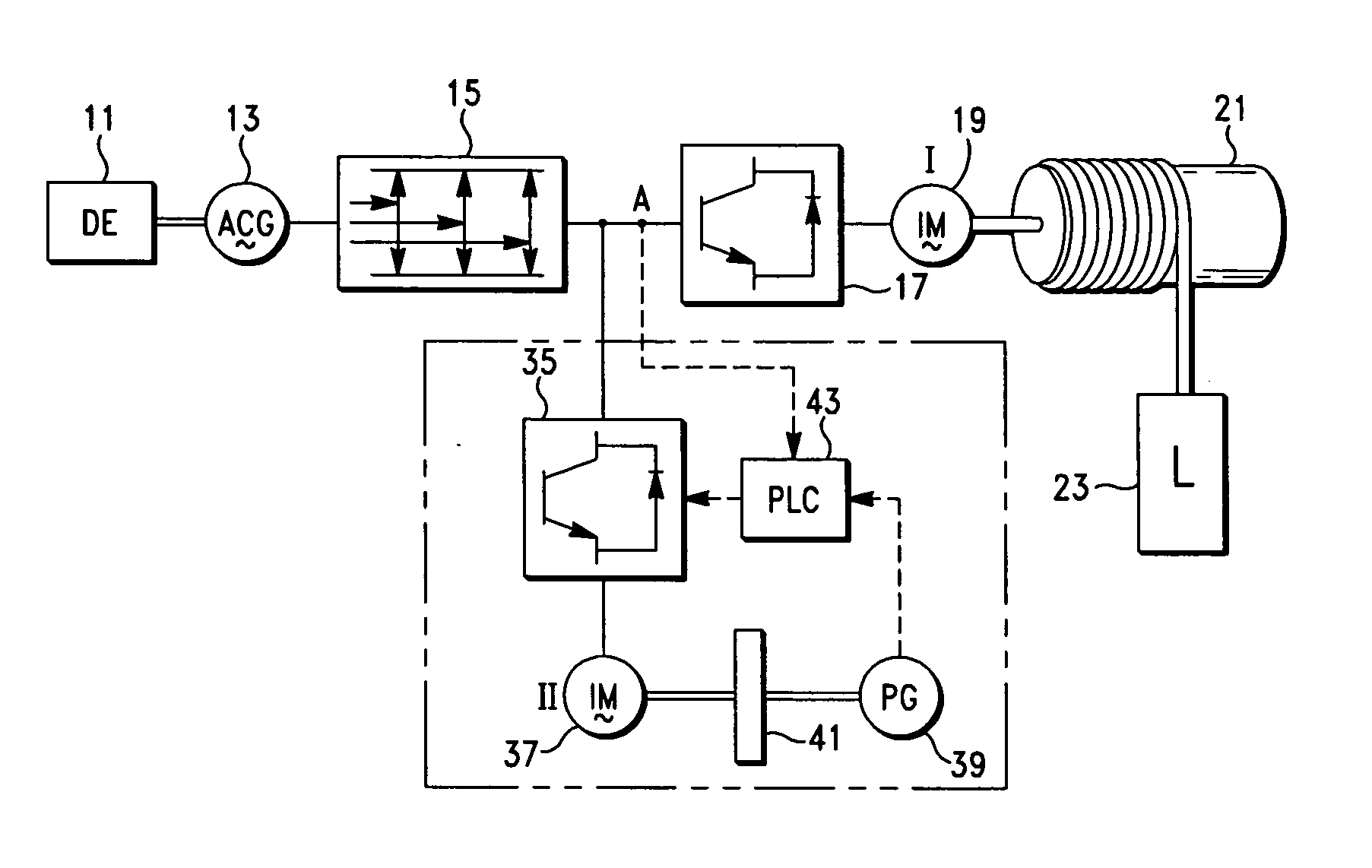 Energy storage method for load hoisting machinery