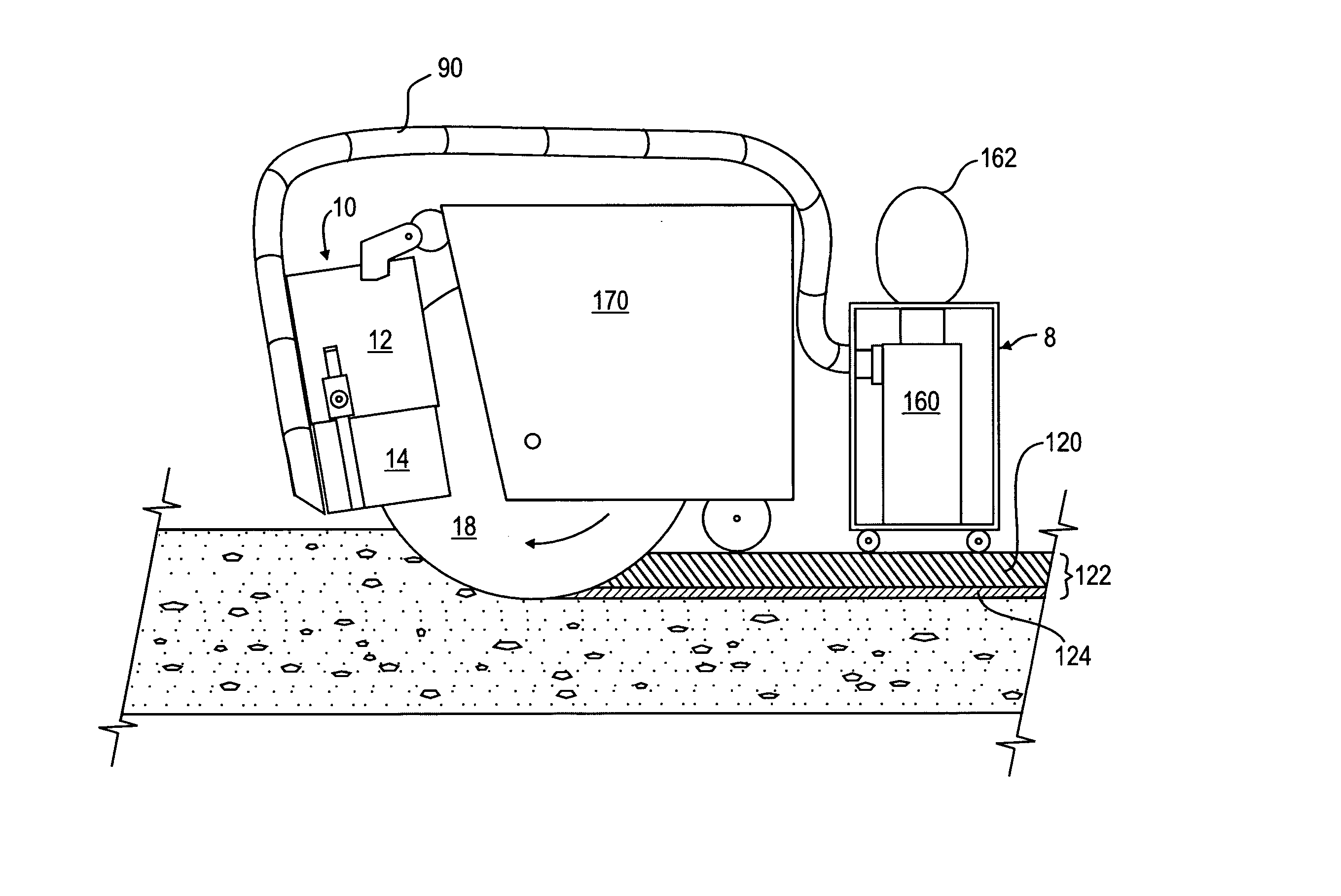 Slab saw with dust collector and method of dry-cutting pavement