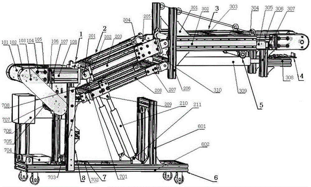 Cargo handling conveying device