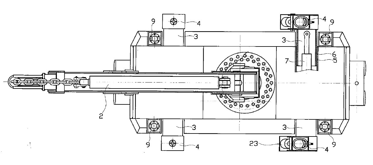 Hydraulic crane of underground transfer rail