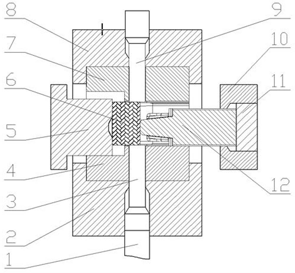 Thermal extrusion forming device and process for steel diesel engine piston