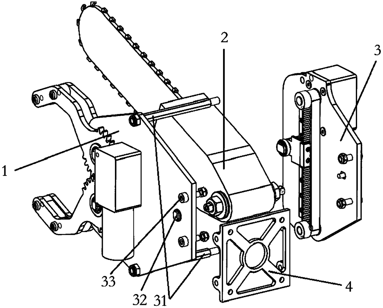 Pruning module with mechanical jaw