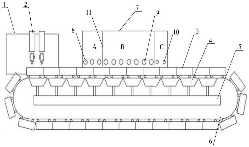 Initial section injection method of injection process of sintering machine