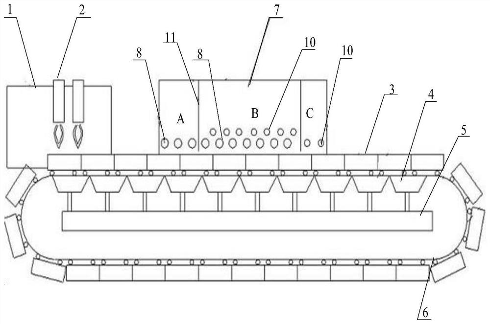 Initial section injection method of injection process of sintering machine