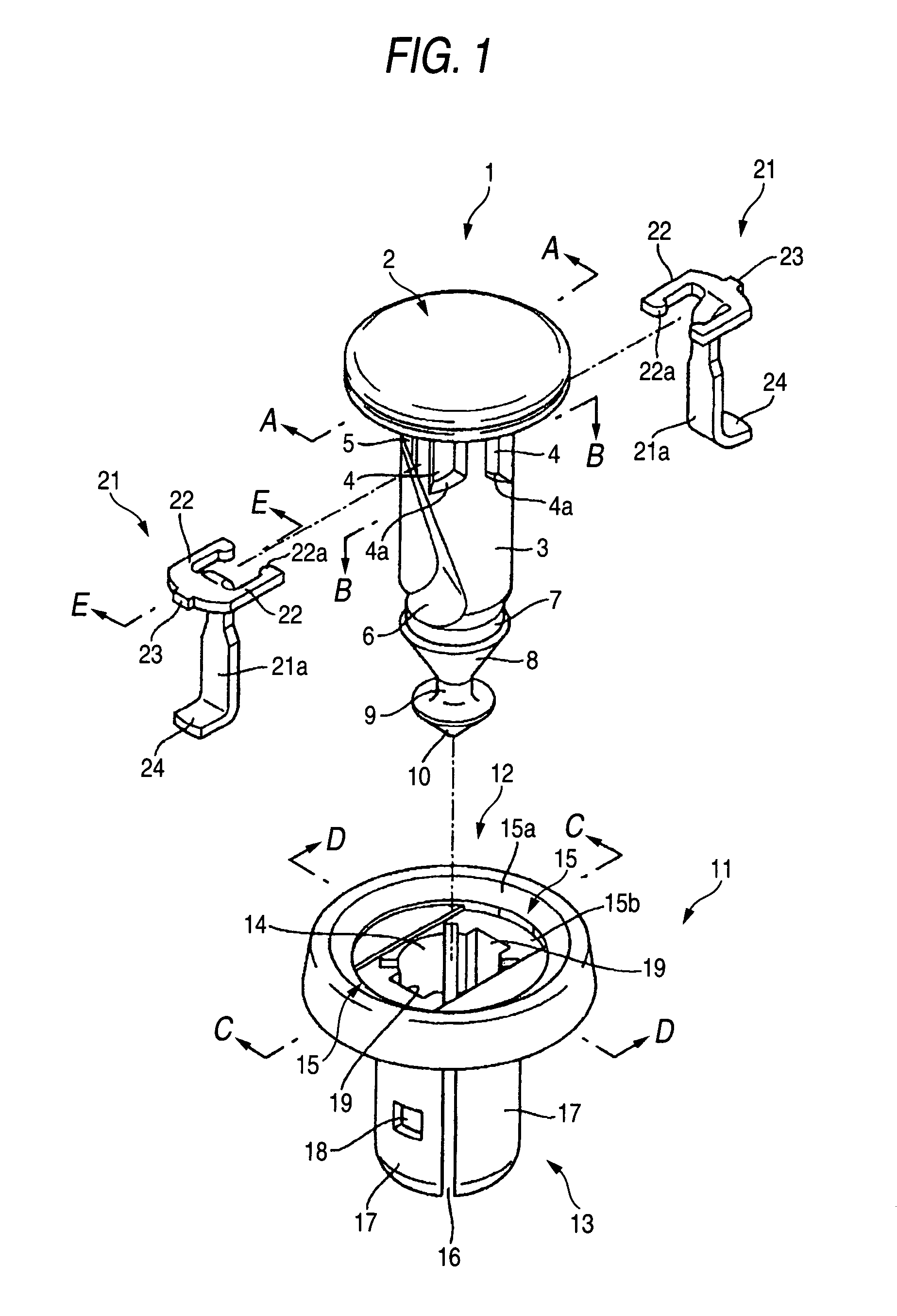 Fastener for fixing a part to a body panel