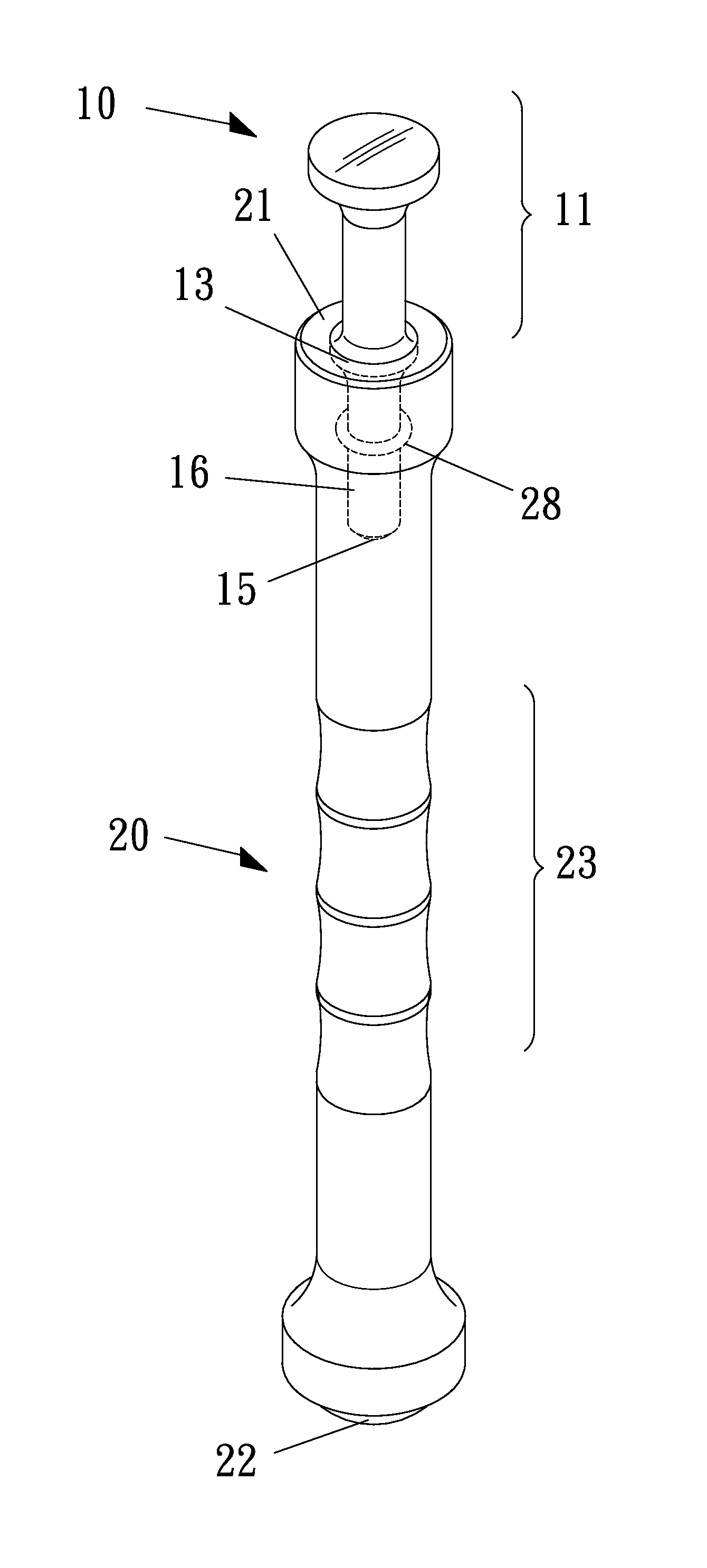 Connecting rod for an impact member of an impact tool