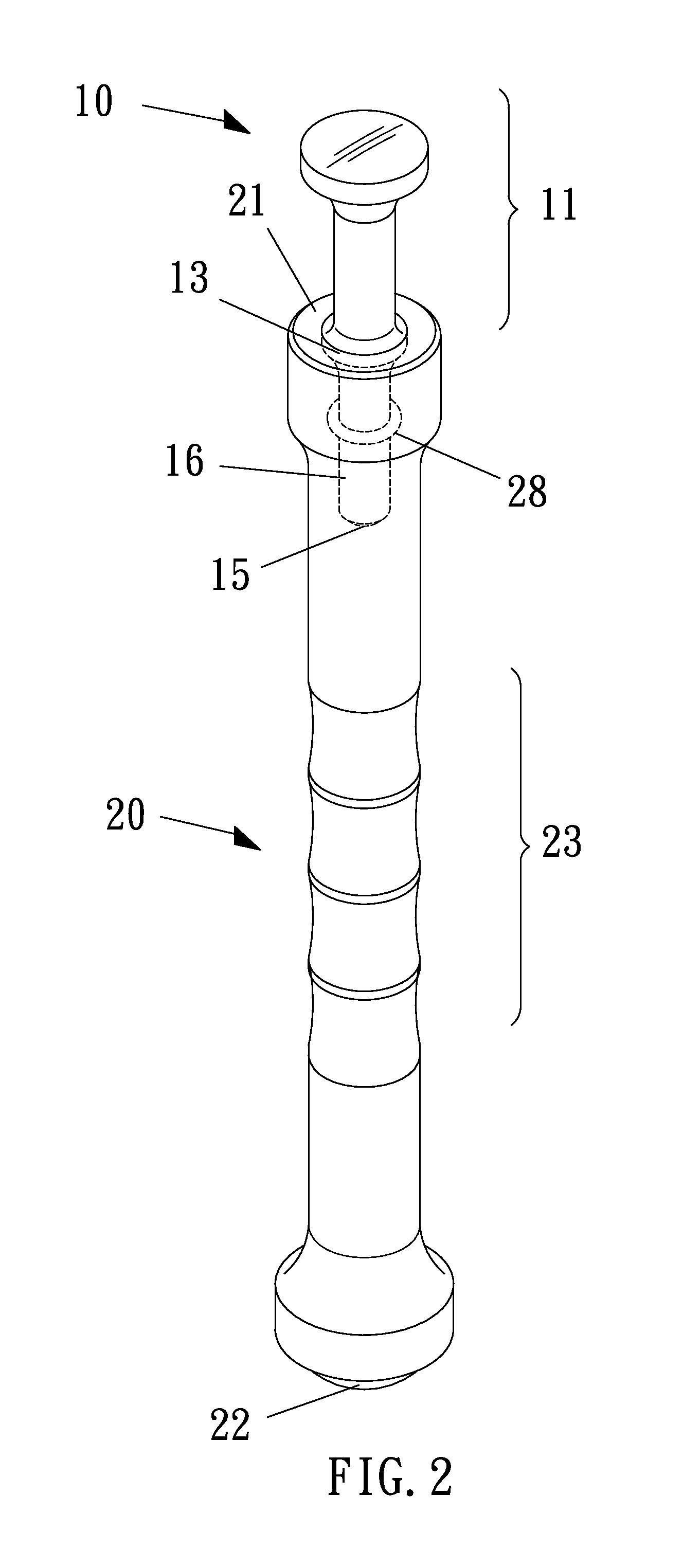 Connecting rod for an impact member of an impact tool