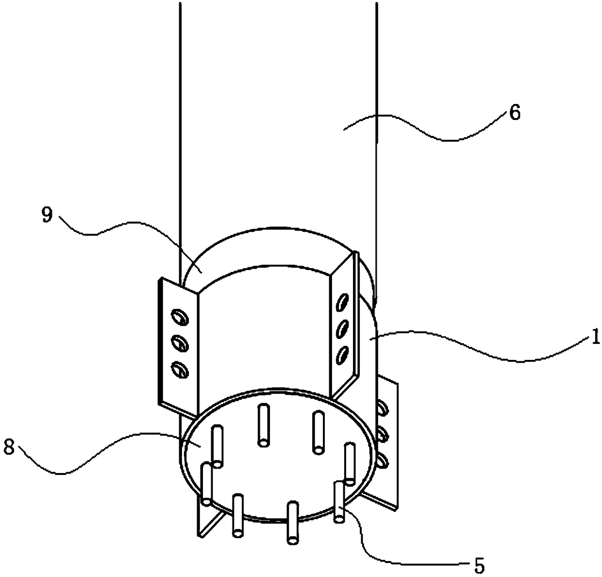 Connecting joint of prefabricated steel pipe restraining reinforced concrete pier and bearing platform