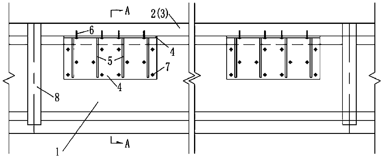 Bridge wet joint reinforcing device and mounting method