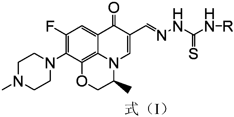 A levofloxacin aldehyde thiosemicarbazone derivative and its preparation method and application