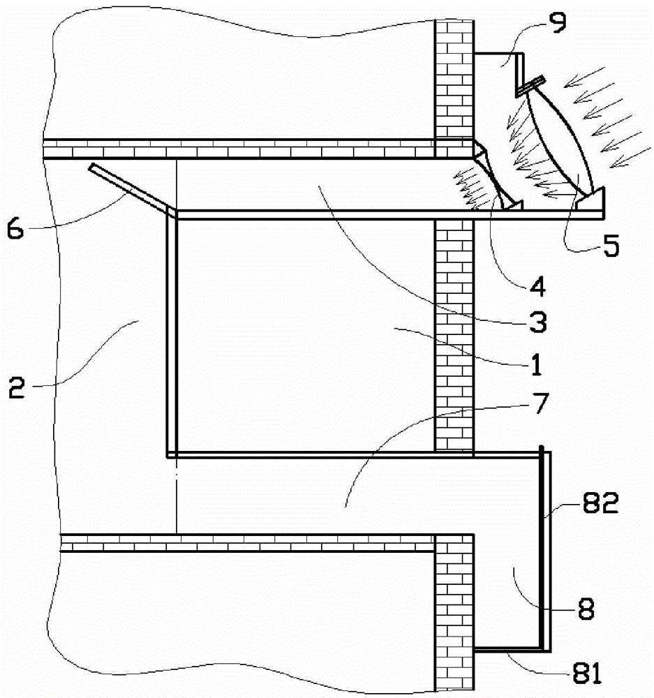 Light transmitting and air ventilating structure inside building