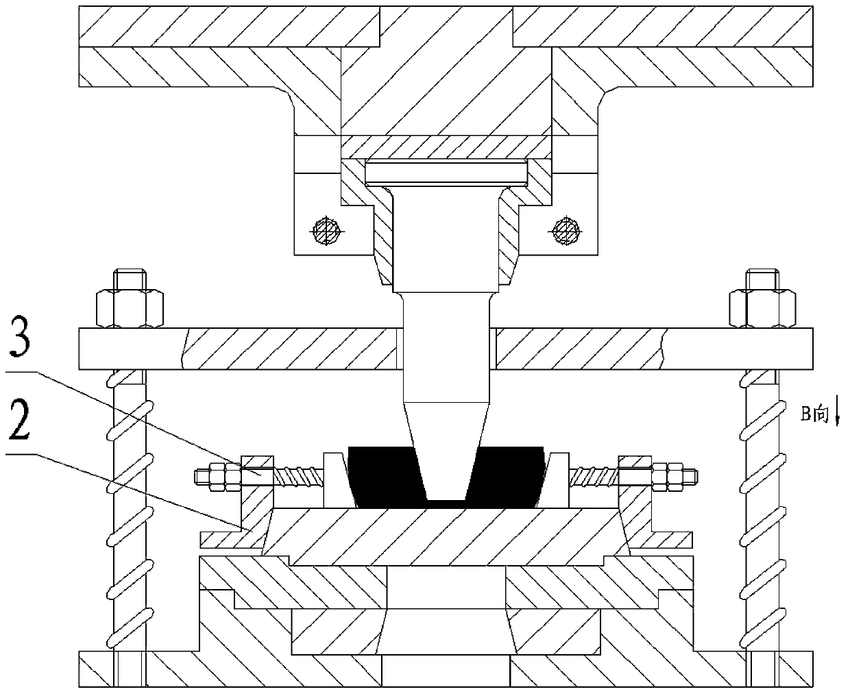 Adjustable positioning device for open punching of press