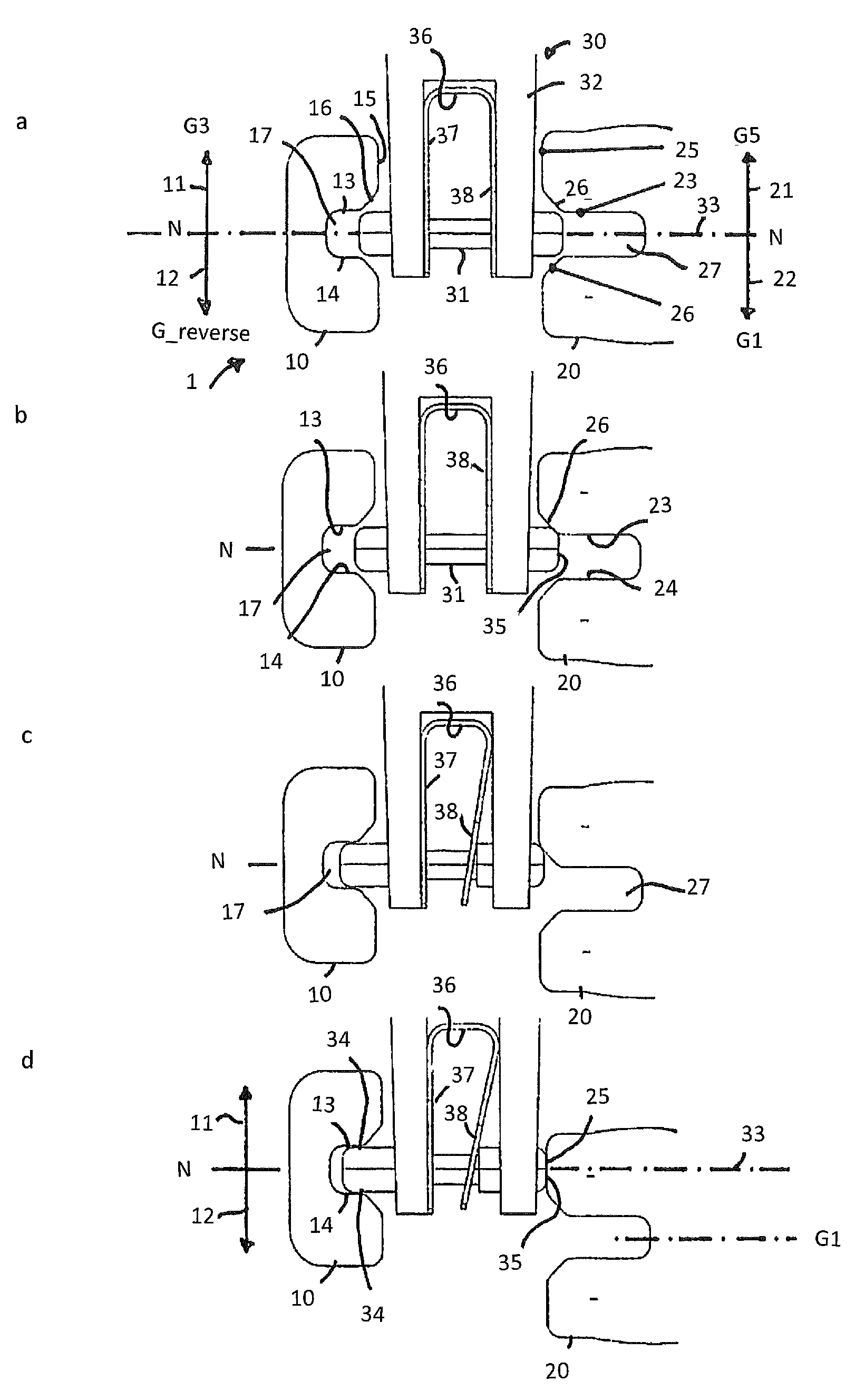 Gear shifting mechanism with a locking mechanism for a gear shift transmission