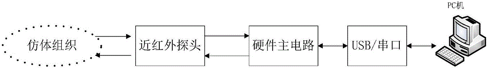 Tumor imaging system based on near-infrared spectrum blood oxygen concentration measurement and experiment detection method of system