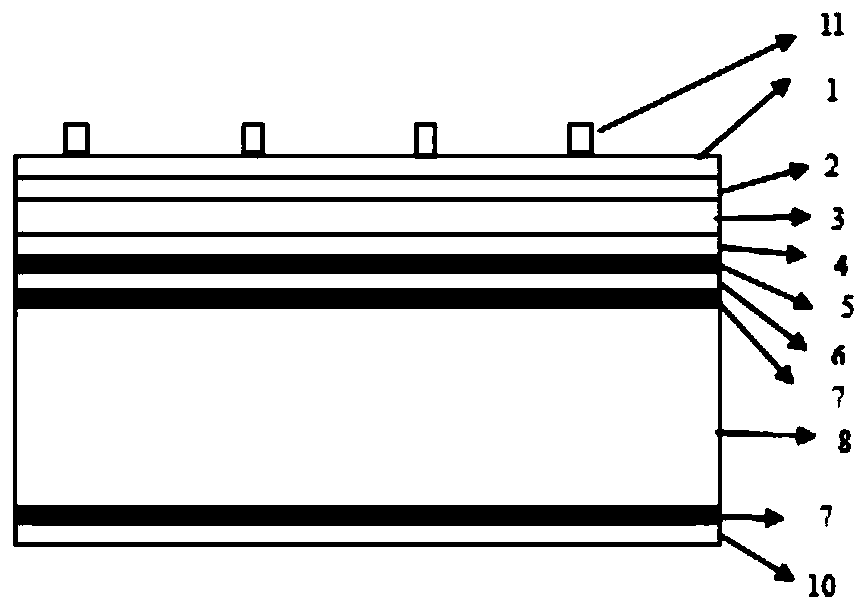 Non-doped crystalline silicon heterojunction perovskite laminated solar cell structure and preparation method thereof