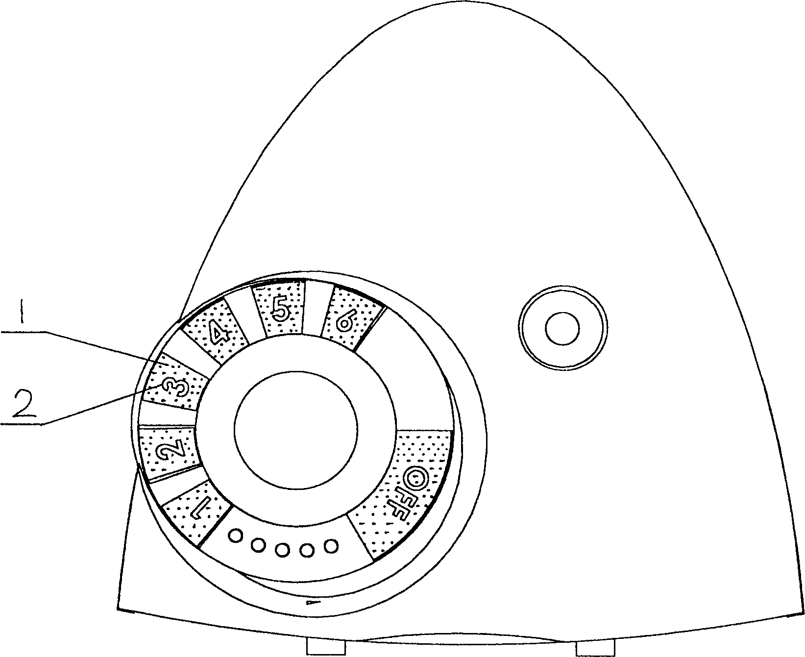 Electric iron temperature controlling identifying character display device