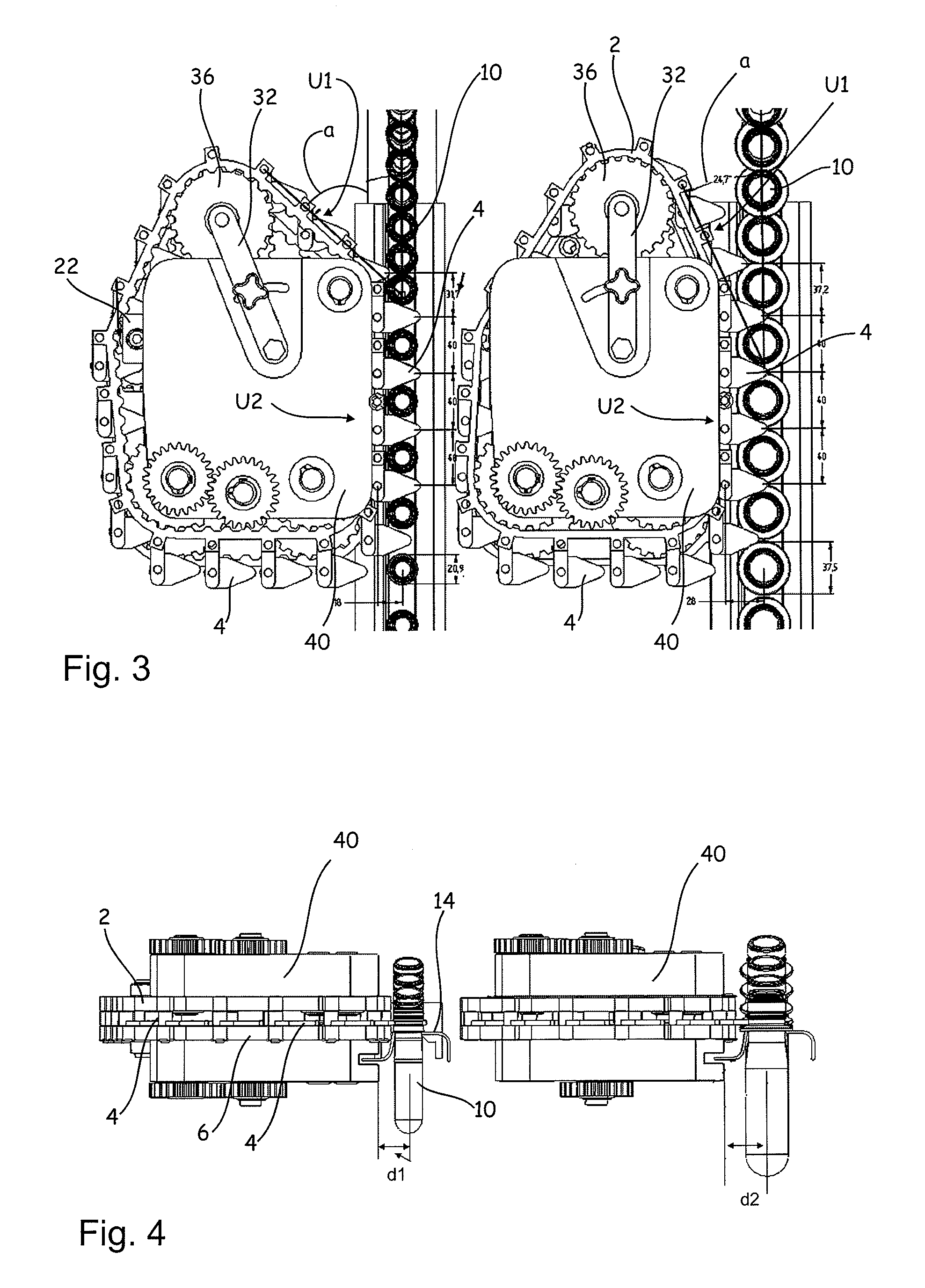 Apparatus for the conveying of plastics material pre-forms with continuous feed