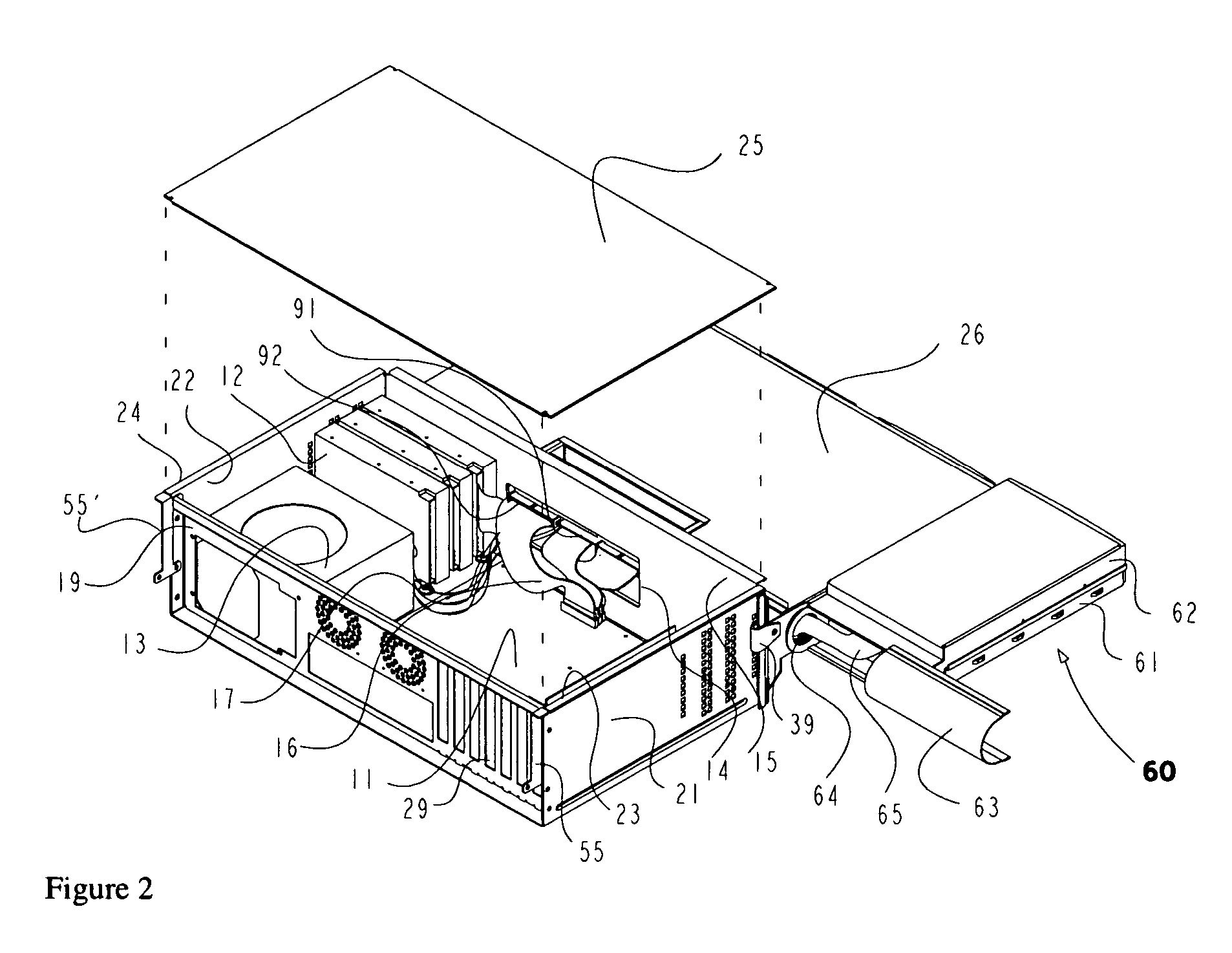 Ergonomic pull-out computer housing