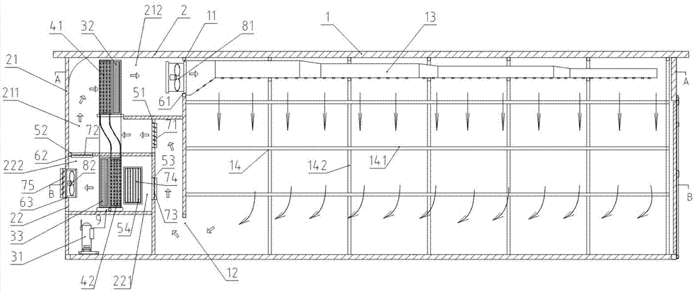 Heat pump tobacco drying room using closed type humidity elimination and open type hot air in combined mode