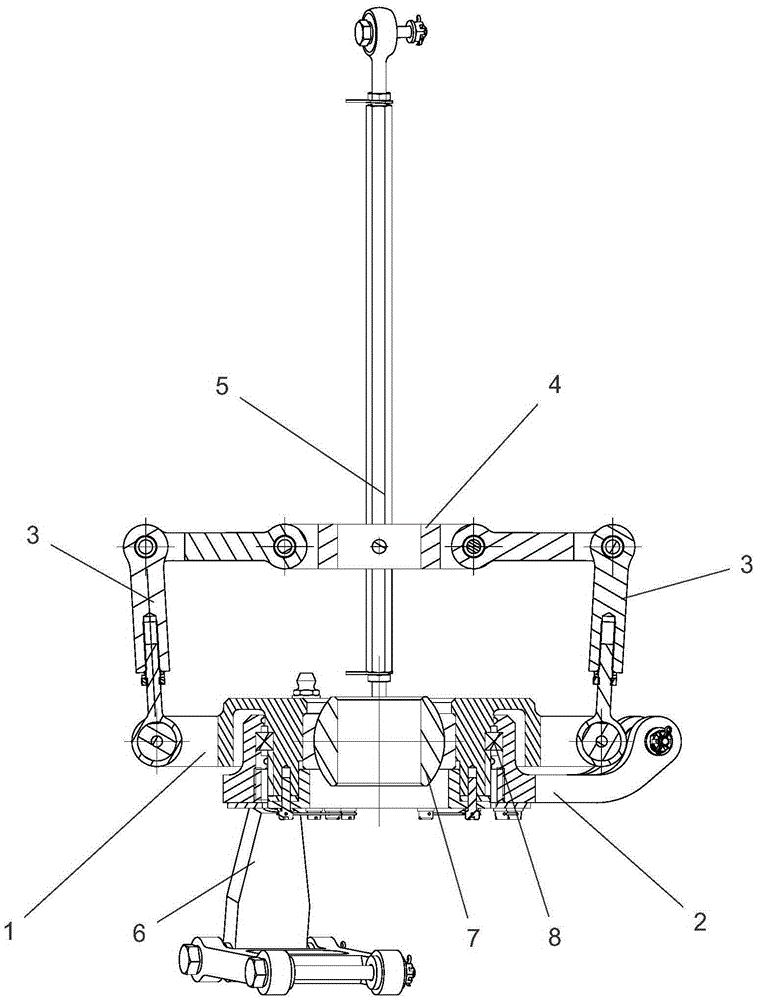 Guide cylinder-free automatic inclinator of unmanned helicopter