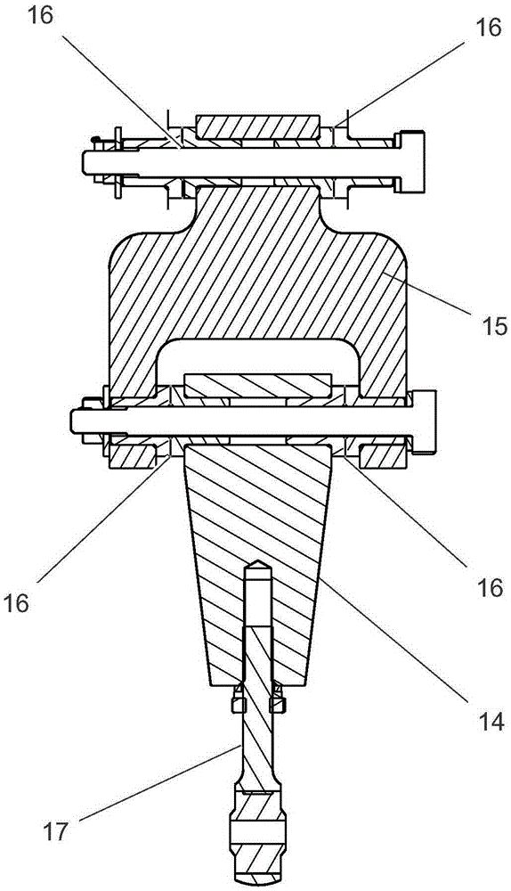 Guide cylinder-free automatic inclinator of unmanned helicopter