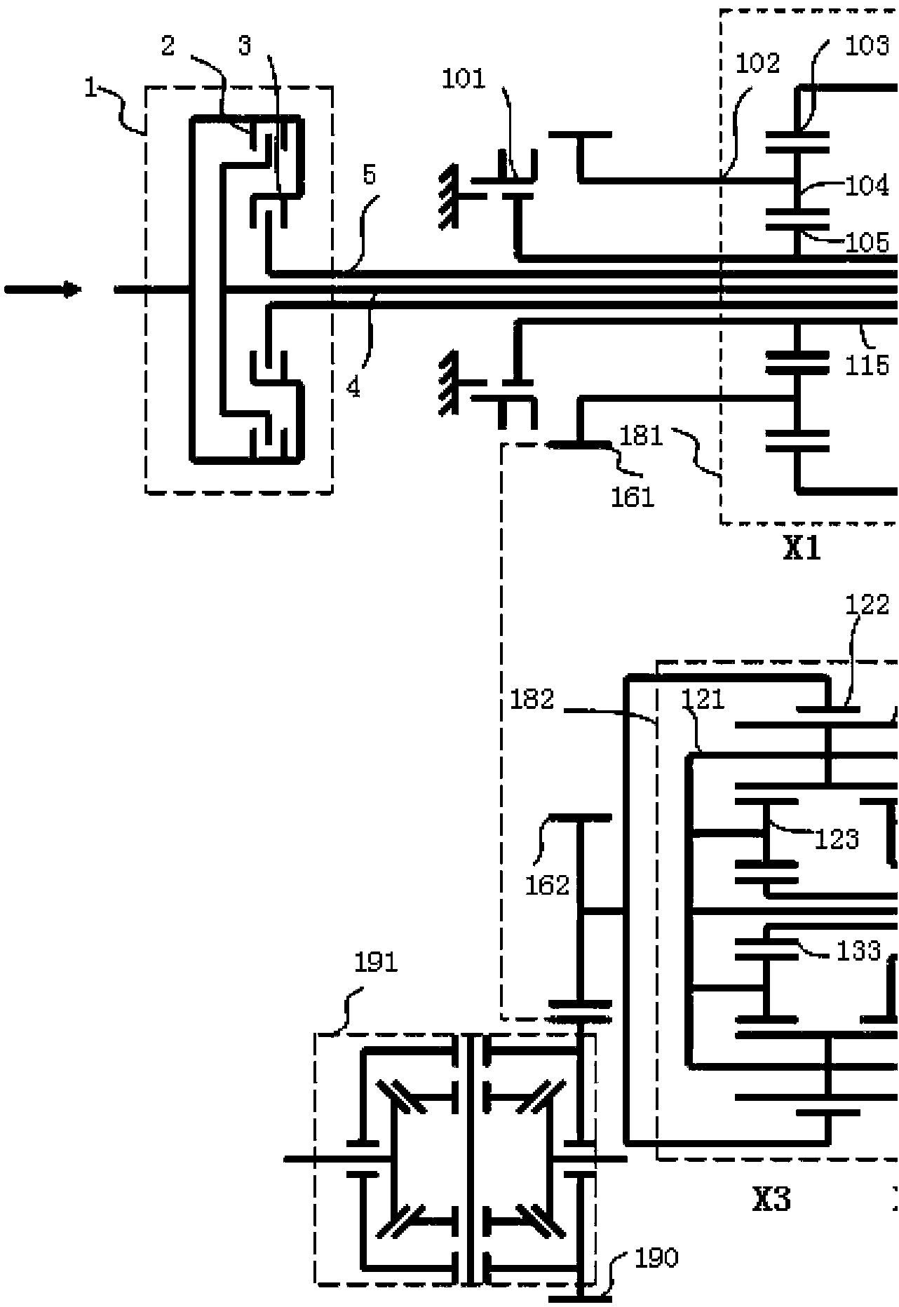 Multi-speed planetary gear type double-clutch gearbox