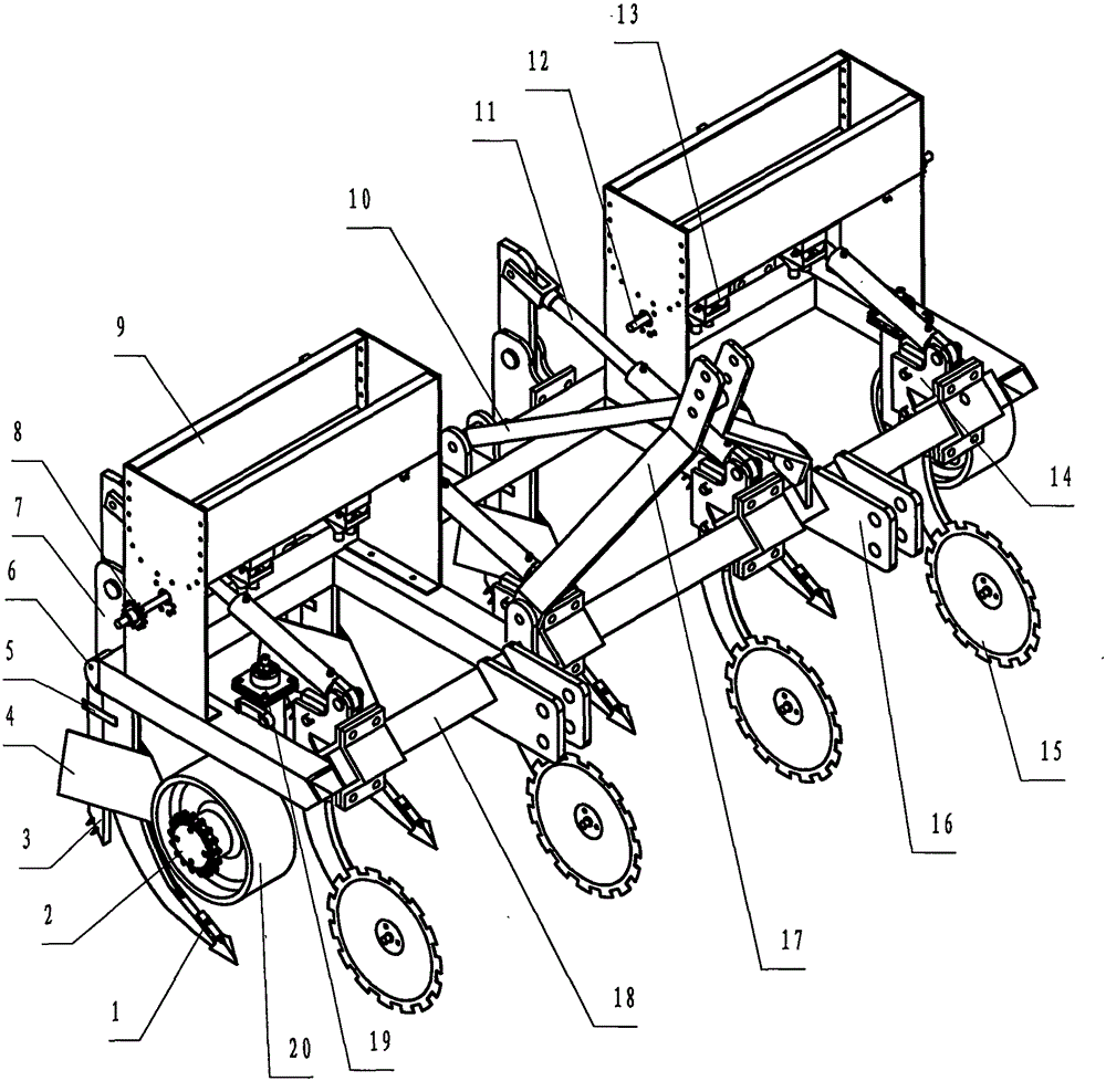 Combined deep loosen cultivator