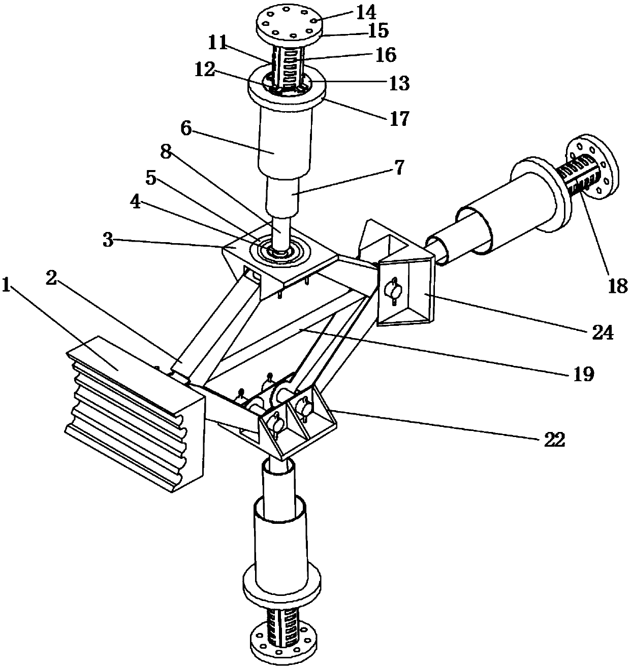 A three-way multi-stage energy-absorbing device for rail vehicles