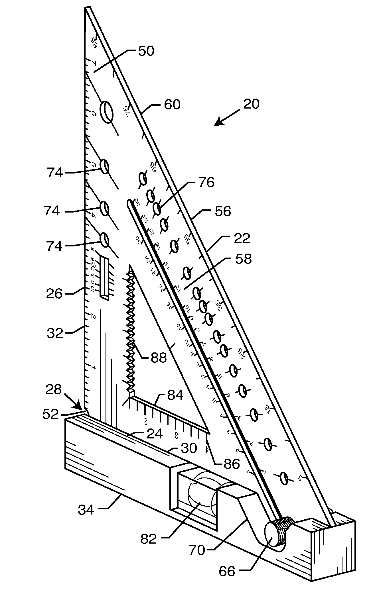 Carpenter's pitch square