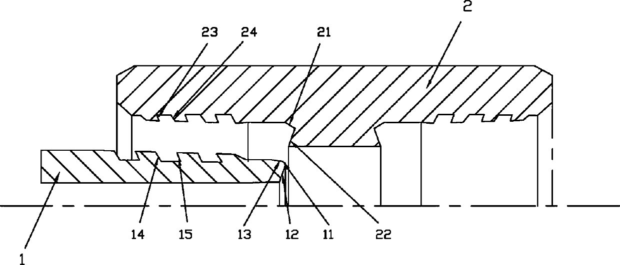 Airtight connection structure for oil well pipe