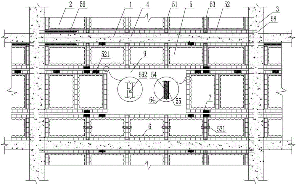 Wall for prefabricated cavity rib wallboard component assembling