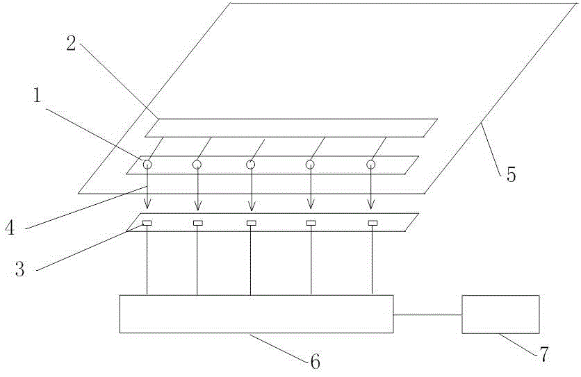 Detection device for liquid crystal display panel of touch screen production technology